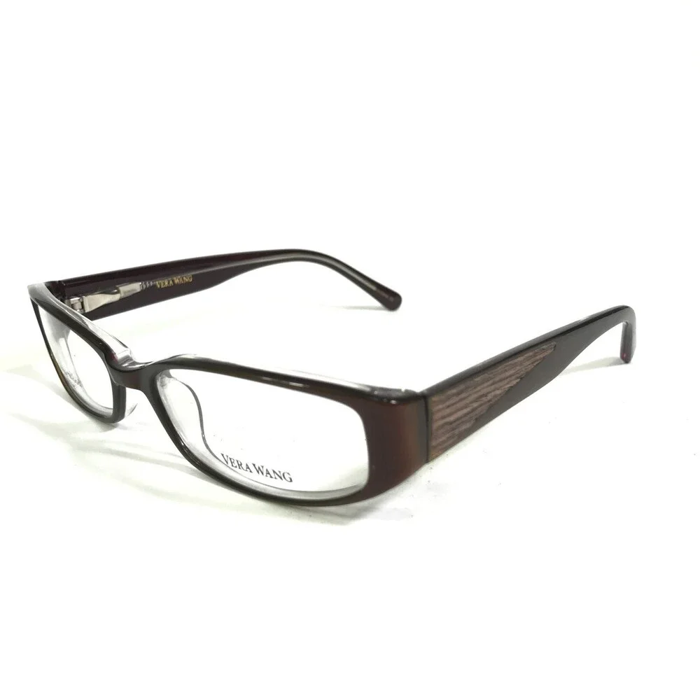 Vera Wang Eyeglasses Frames V033 CS Brown Rectangular Cat Eye Full Rim 49-16-132